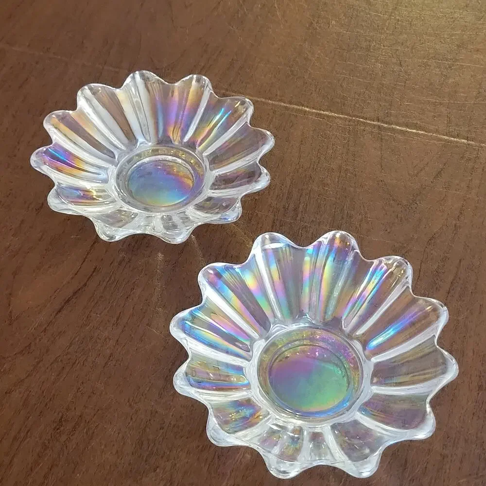 Vintage Federal Glass Celestial Iridescent bowl 6inches diameter starburst